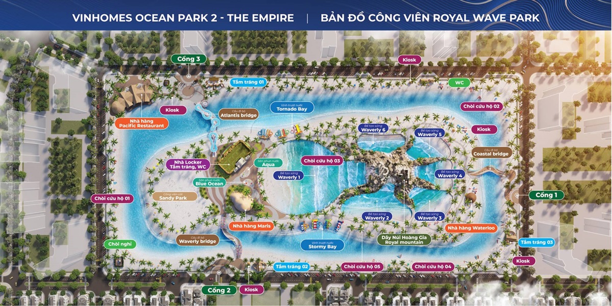 Sơ đồ Royal Wave Park Vinhomes OCean Park 2